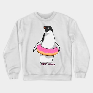 Penguin with Donut Crewneck Sweatshirt